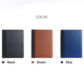ELMAS Premium Leather A4 Portfolio Organizer - Black - Al Masam Stationery LLC
