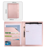ELMAS Elegant Rose Gold Leather Padfolio & Clipboard Holder - Al Masam Stationery LLC