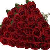 ELMAS 50 Pcs Velvet Rose Artificial Flowers for Decor - Al Masam Stationery LLC