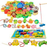 ELMAS Wooden Montessori 4-in-1 Fishing Game Toy Set - Al Masam Stationery LLC