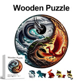 ELMAS Dragon and Phoenix Theme Wooden Puzzle Gift - Al Masam Stationery LLC