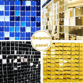 ELMAS 24 Pcs Shimmer Sequin Backdrop Blue Black Decor - Al Masam Stationery LLC