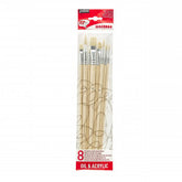 WALLET OF 8 LONG HANDLE BRUSHES WHITE BRISTLE - Al Masam Stationery LLC