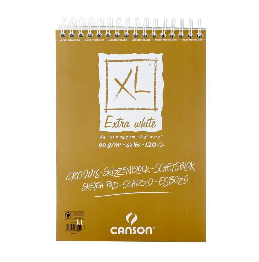 CANSON XL EXTRA WHITE SKETCH PAD A4 90 GSN - 120 SHEETS - Al Masam Stationery LLC