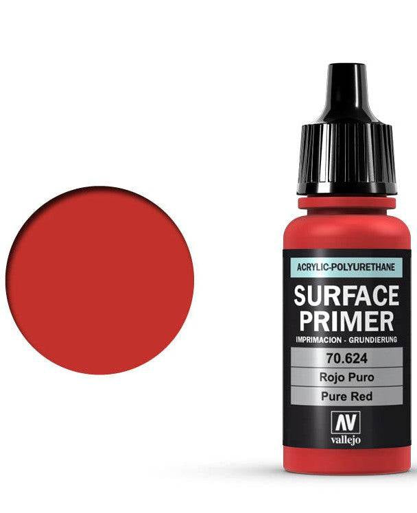 Vallejo SURFACE PRIMER 624-17ML. PURE RED - Al Masam Stationery LLC