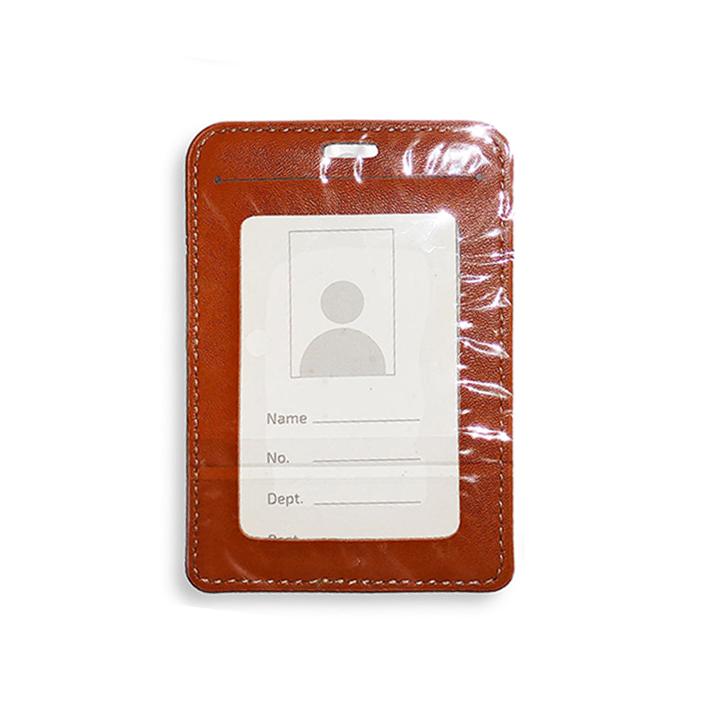 ID Card Holder (PULeather) Brown - Model 1 - Al Masam Stationery LLC