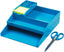 All in One Office Desk Organizer 3 Trays Scissors Sticky Notes 260x55x320 Blue - Al Masam Stationery LLC