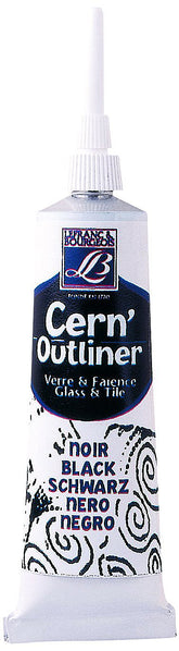 Lefranc & Bourgeois Glass Tiles and Outliners (Tube with Canula) - Black - Al Masam Stationery LLC