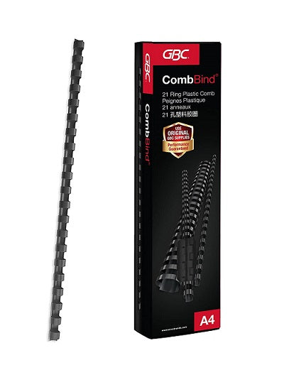 GBC BINDING COMB ROUND 21RG 22MM BLACK - Al Masam Stationery LLC