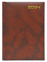 FIS A5 Diary 2024 English (Saturday & Sunday Combined) Brown - Al Masam Stationery LLC