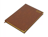 FIS Diary 2024 English (Golden Corners) Brown, A5 - FSDI22E21BR - Al Masam Stationery LLC