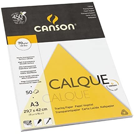 Canson Tracing Paper 70gsm A3 pad Including 50 Sheets - Al Masam Stationery LLC