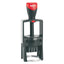 Steel-framed self-inking date stamp. A high quality product, which has been developed for sturdy use and to meet high demands. Balanced use of different materials: burnished steel guarantees the stability, synthetic materials ensure the smooth action of the sliding parts and allow the machin