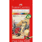 FABER-CASTELL Metal Tin 12 Color Classic Line-(115813) - Al Masam Stationery LLC