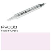 Introducing the COPIC CIAO MARKER in RV 000 PALE PURPLE - perfect for blending and shading on all paper types. With a precise nib and alcohol-based ink, enjoy smooth, vibrant color that won't fade over time. Enhance your artistic potential with the versatile RV 000 COPIC CIAO MARKER.