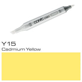 The COPIC CIAO MARKER Y 15 CADMIUM YELLOW is an essential tool for artists and designers alike. With its vibrant, long-lasting color and precise tip, it allows for smooth, detailed strokes and effortless blending. Its alcohol-based ink is waterproof and non-toxic, making it a versatile choice for all your artistic needs.