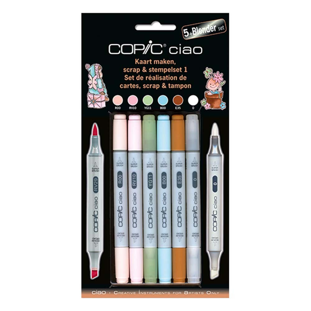 COPIC ciao Set 5+1 Scrap & stempelset 1