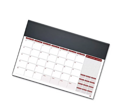 FIS Year Planner 2024 (English/French) Italian PU with Desk Blotter, Black