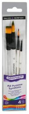 Daler Rowney Graduate 4 Brush Synthetic Watercolour Set - Al Masam Stationery LLC