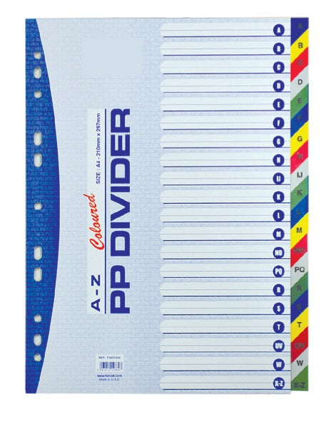 Divider (PVC) A-Z Colour A/4 - Al Masam Stationery LLC