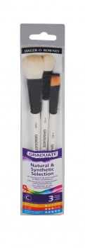 Daler Rowney Graduate Brushes Short Handle Nat/Synth WC Brush Set - Al Masam Stationery LLC