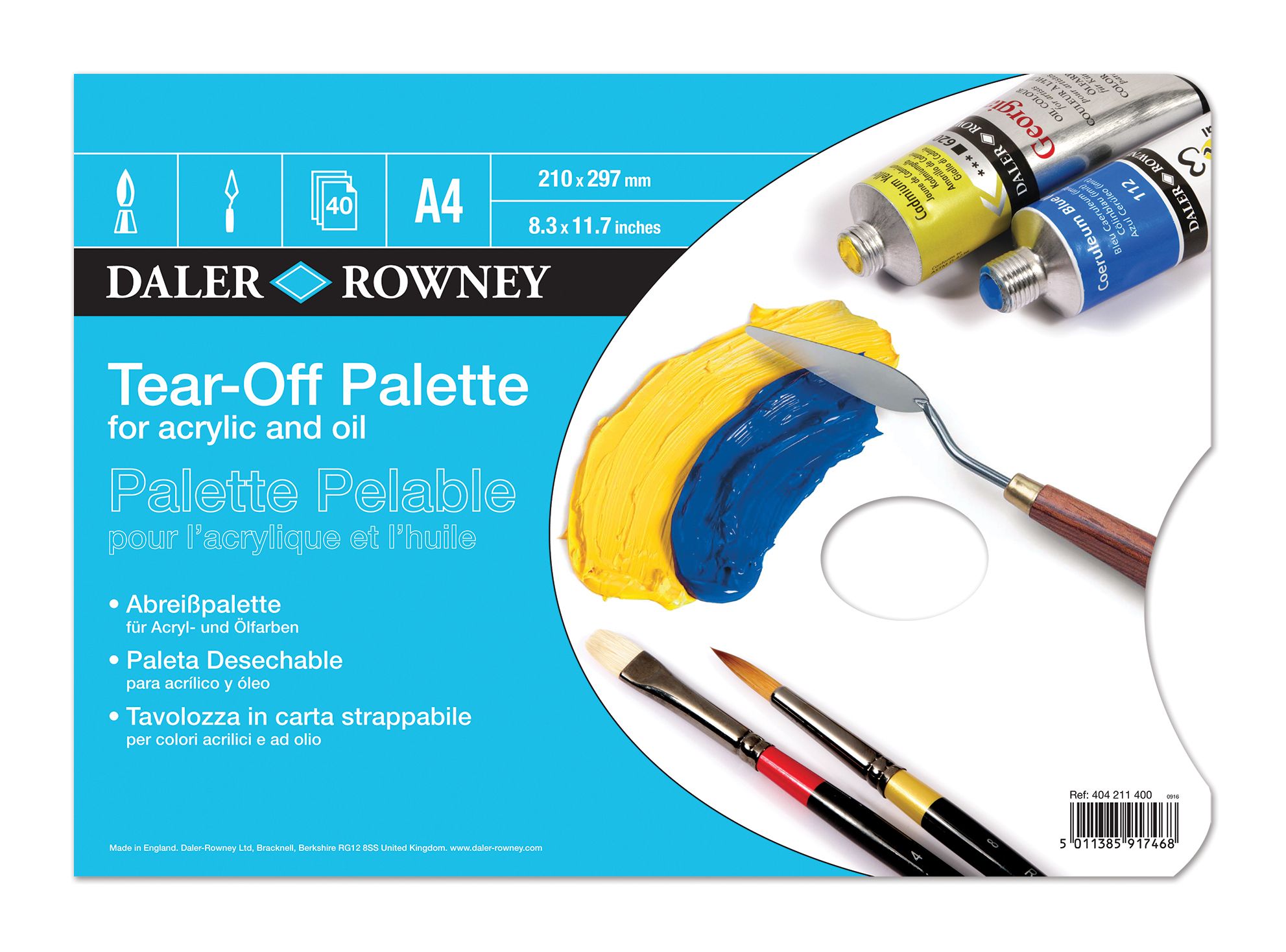 DALER-ROWNEY TEAR-OFF PALETTE A4, - Al Masam Stationery LLC