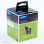 Dymo B.FILE label roll 59x190mm with 110 labels for labelling machines, shown on a Dymo label maker.