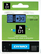 Dymo Labelling Tapes (9mmx7m) D1 Black Printing on Blue lable -40916 - Al Masam Stationery LLC
