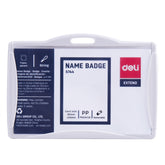 Deli Hard PP Lanyard Name Badge 85×53mm - Al Masam Stationery LLC