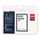 Deli PVC Lanyard Name Badge Horizontal 95×68mm - Al Masam Stationery LLC