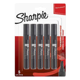 Sharpie Chisel Tip Permanent Marker Black 5 Pieces - Al Masam Stationery LLC