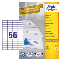 Multipurpose General-use Labelswith ultragrip, 52.5 x 21.2 mm A4