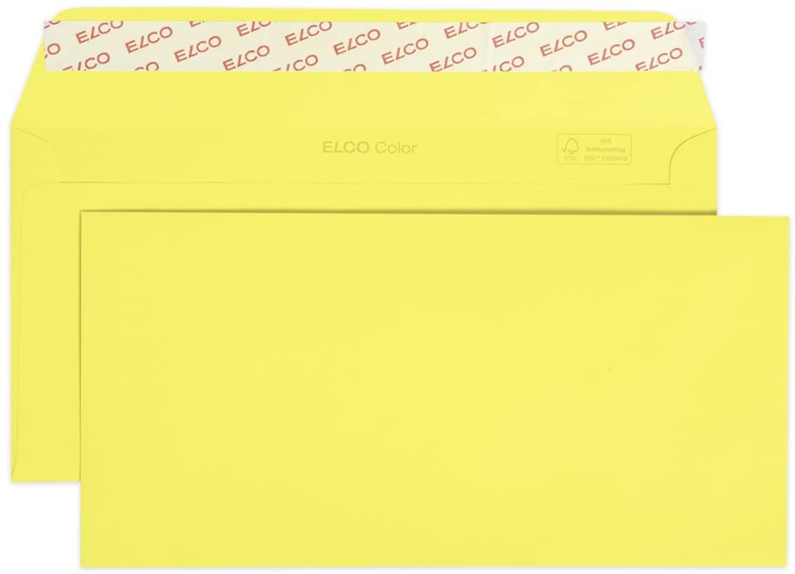 Elco Color C5/6 Envelope intense yellow without window, adhesive closure - Al Masam Stationery LLC