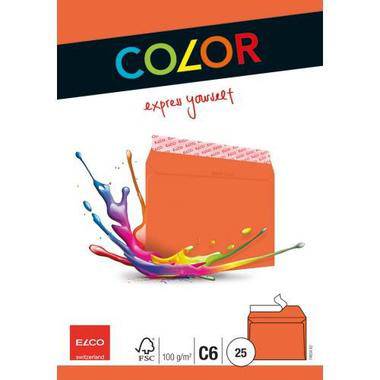Elco Color C6 Envelope orange without window, adhesive closure - Al Masam Stationery LLC