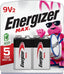 Energizer Max 522-BP-2 9V Alkaline Battery