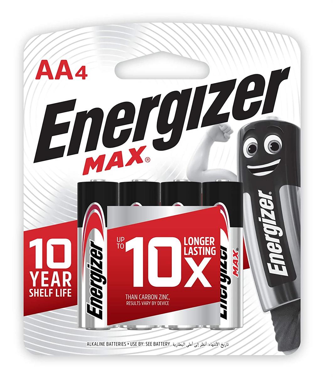 Energizer Batteries Max Alkaline E-91 BP 4 - AA