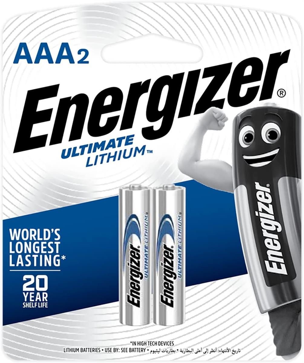 Energizer Battery Lithium L92 BP2 - AAA 1.5V