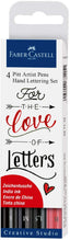 FABER-CASTELL India ink Pitt Artist Pen Lettering 4x - Al Masam Stationery LLC