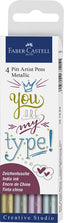 FABER-CASTELL India ink Pitt Artist Pen Metallic 4x - Al Masam Stationery LLC