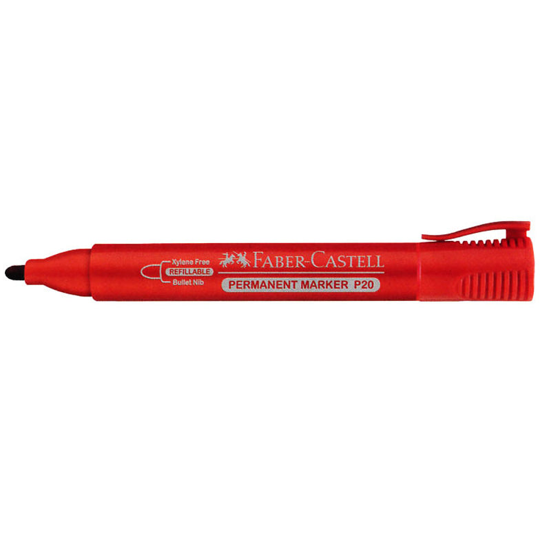 FABER-CASTELL PERM/MARKER RED B/C OF 1 B/TIP - Al Masam Stationery LLC