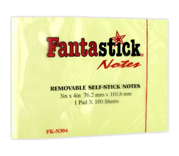 Fantastick Sticky Notes 3x4 Inch Yellow - Al Masam Stationery LLC