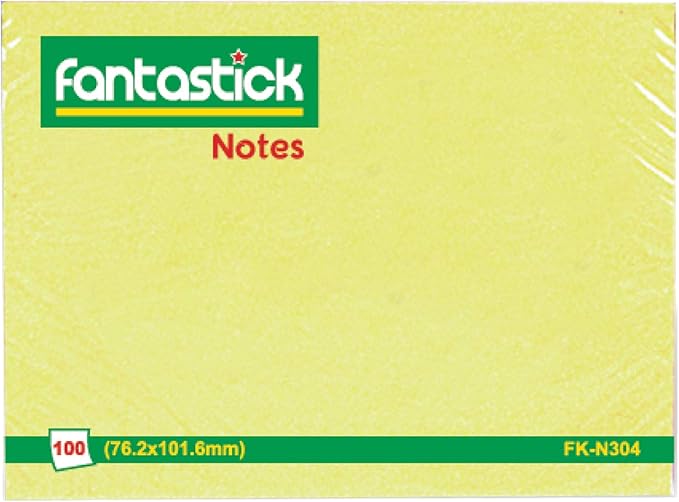 Fantastick Sticky Notes 3x4 Inch Yellow - Al Masam Stationery LLC