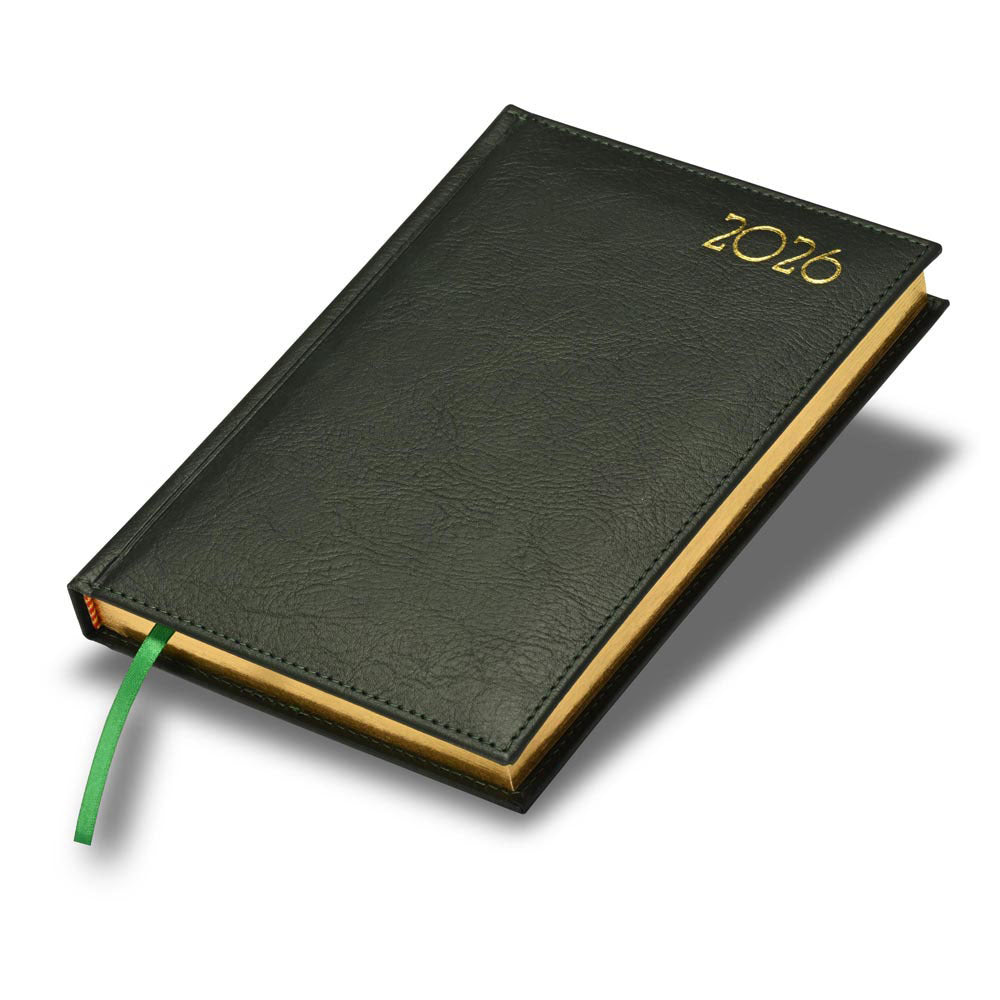 FIS Green A5 Golden PU Gilded Edge 2026 Diary-FSDI26EG26GR