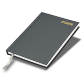 FIS Grey A5 Hard Cover Vinyl 2026 Diary-FSDI21E26GY