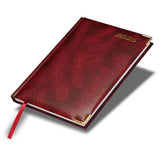 FIS Maroon A5 Golden Corner Hard Cover Vinyl 2026 Diary-FSDI92E26MR