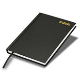 FIS Black A5 Hard Cover Vinyl 2026 Diary-FSDI21E26BK