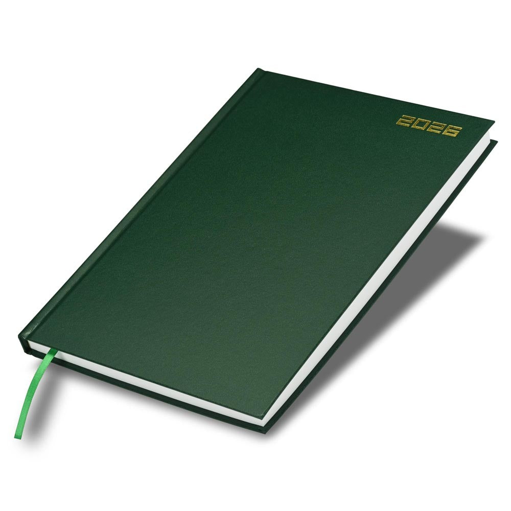 FIS Green A4 Hard Cover Vinyl 2026 Daily Diary-FSDI41E26GR