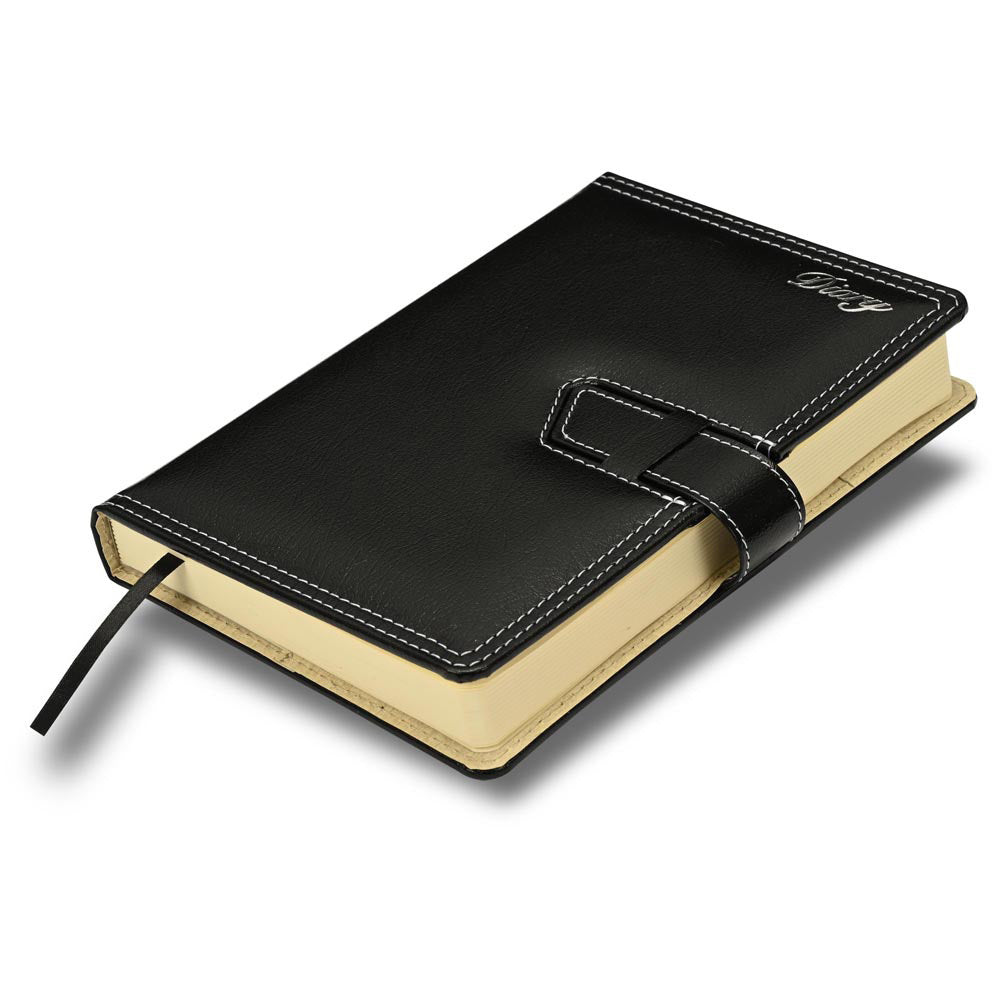 FIS Black A5 Bonded Leather Magnetic Lock 2026 Diary-FSDI86E26D01