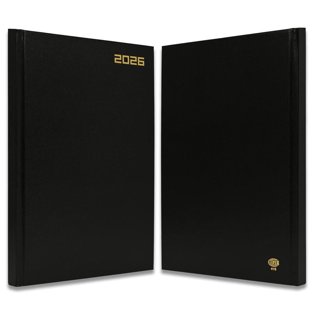 FIS Black A4 Hard Cover Vinyl 2026 Daily Diary-FSDI41E26BK - Al Masam Stationery LLC