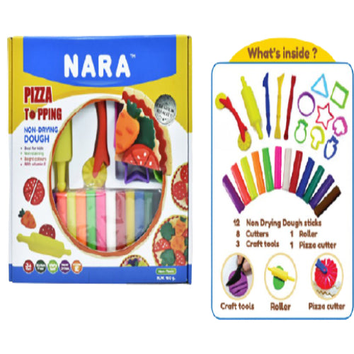 Kiddy Clay Non drying dough Clay Pizza Topping 12 color 160g+Moulds - Al Masam Stationery LLC